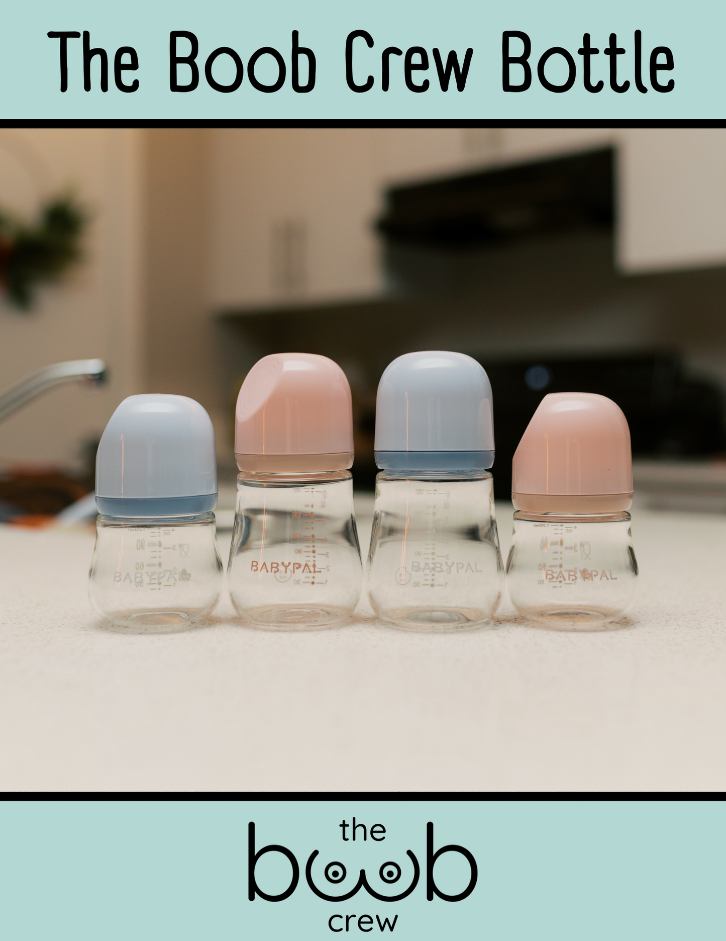 The Boob Crew - Glass Bottle - Blue
