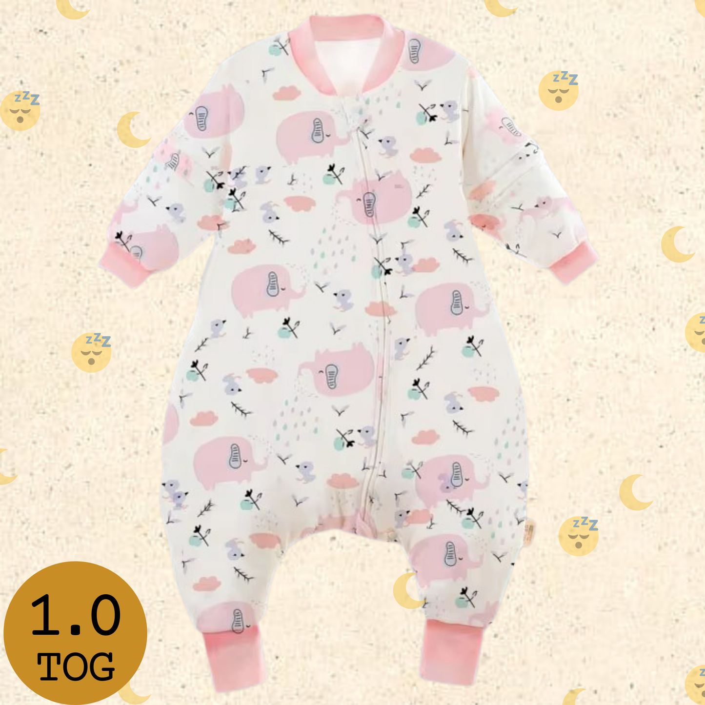 Little Locals Sleep Walker 1.0 TOG - Pink Elephants