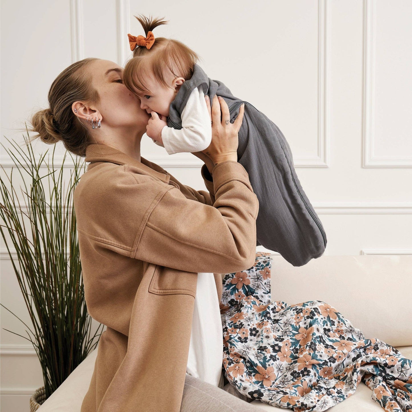 Perlimpinpin - Cotton muslin swaddle - Bouquet: OS