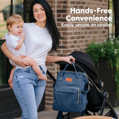 Original Diaper Bag Backpack, Baby Bags with Changing Pad: Navy Blue