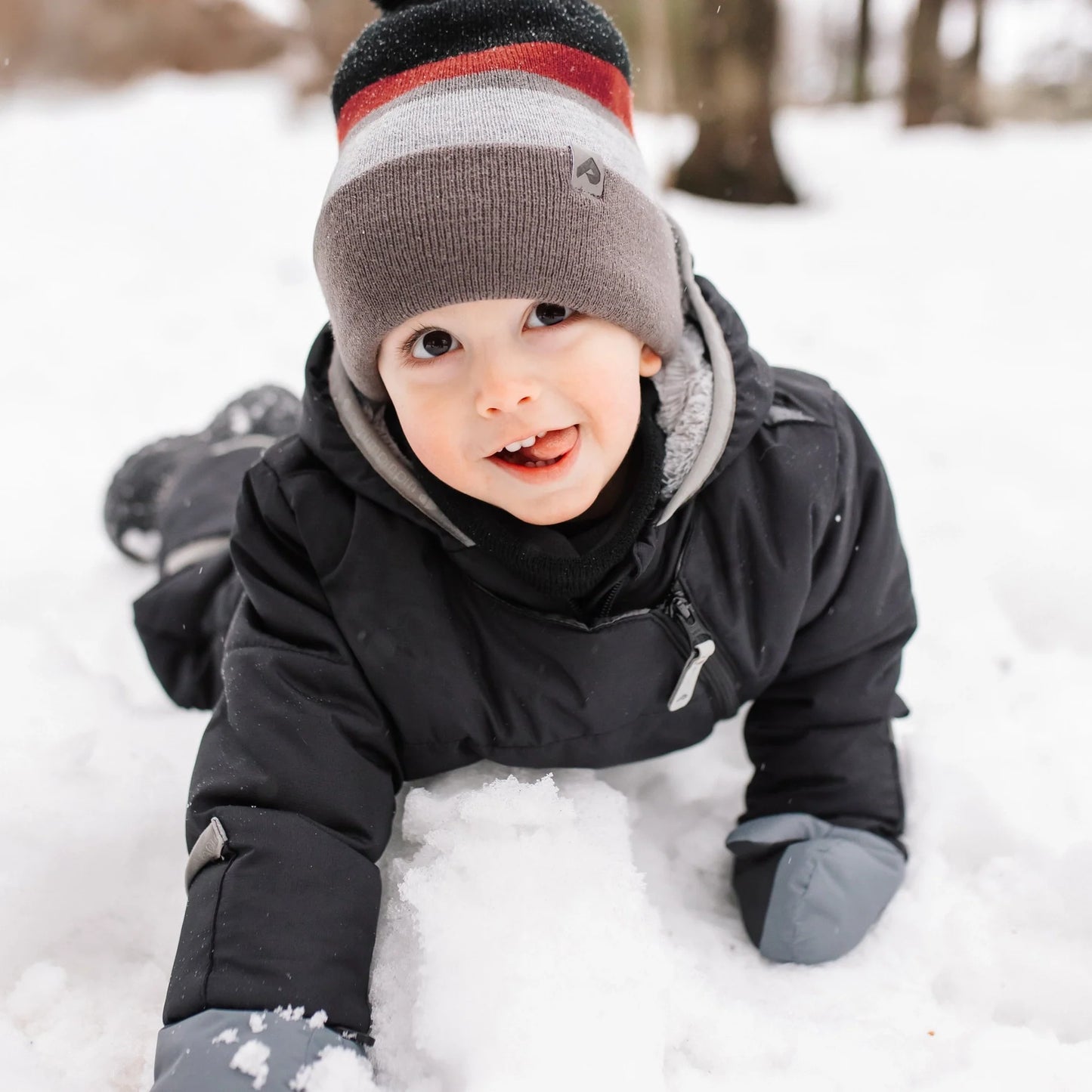 Perlimpinpin - CAR SEAT SAFE - One Piece Baby Snowsuit - Black