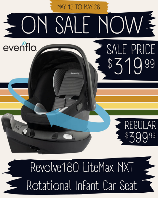 🔥 ON SALE NOW 🔥 Evenflo - Revolve180 LiteMax NXT Rotational Infant Car Seat (Cinder Gray)