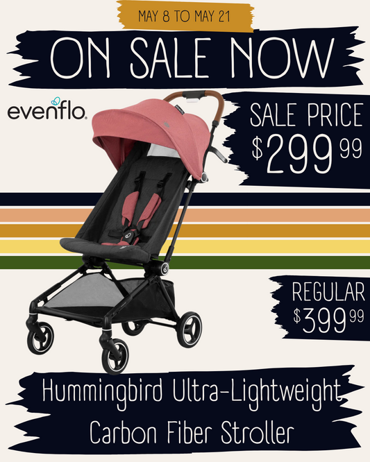 🔥 ON SALE NOW 🔥 Evenflo - Hummingbird Ultra-Lightweight Carbon Fiber Stroller - Calypte Pink