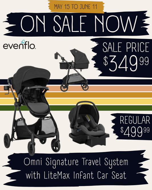 🔥 ON SALE NOW 🔥 Evenflo Omni Signature Travel System with LiteMax Infant Car Seat (Porto Black)