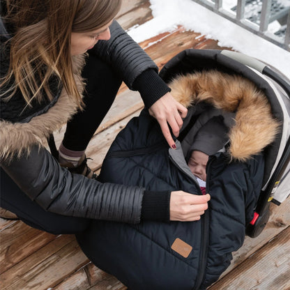 Perlimpinpin - Winter Elastic-Fitted Car Seat Cover - Black