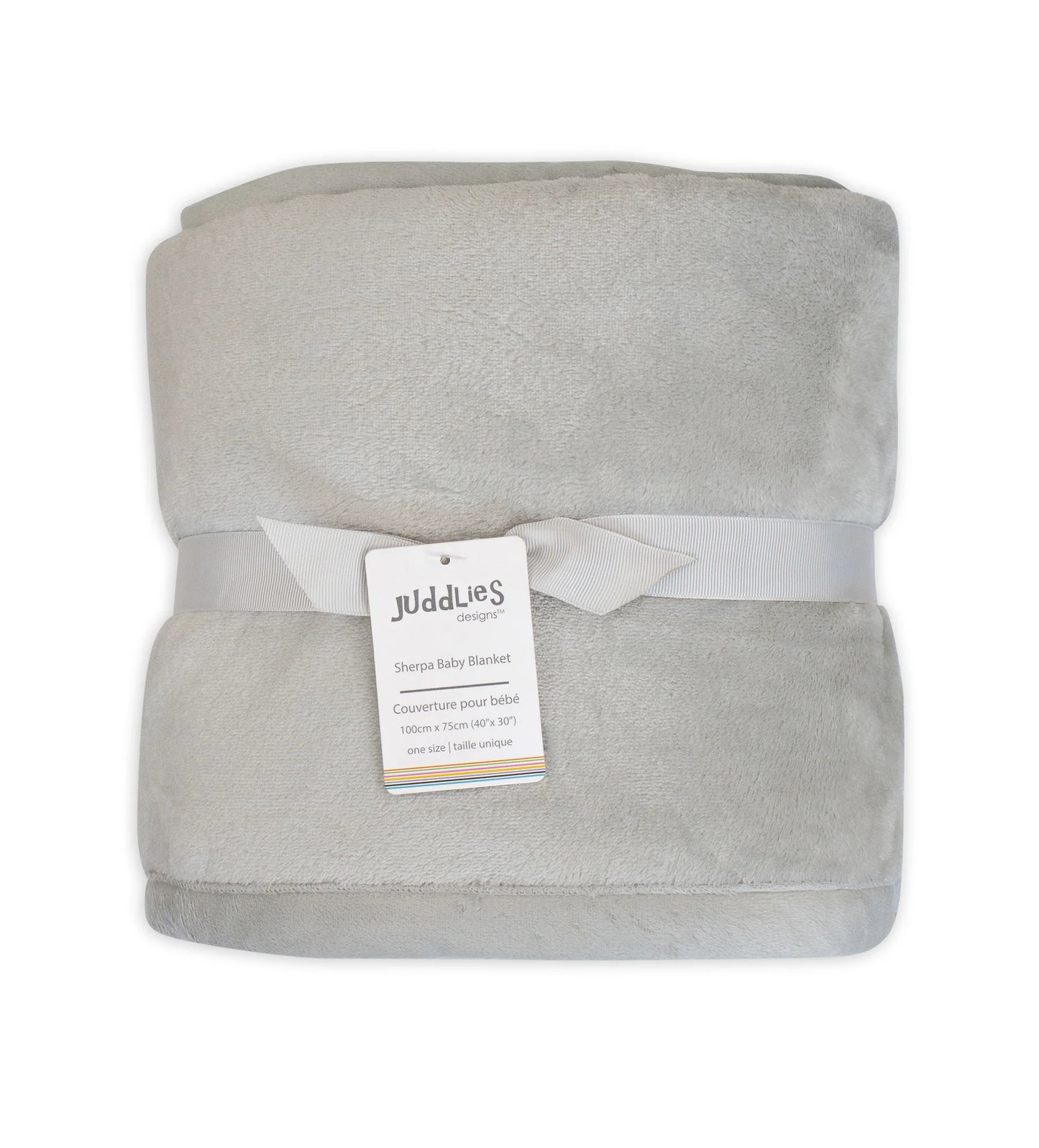 Juddlies - Flannel Sherpa Blanket - Light Grey