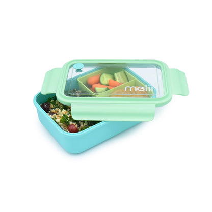Melii - Bento Box with Removable Compartments: 800ml pink purple grey