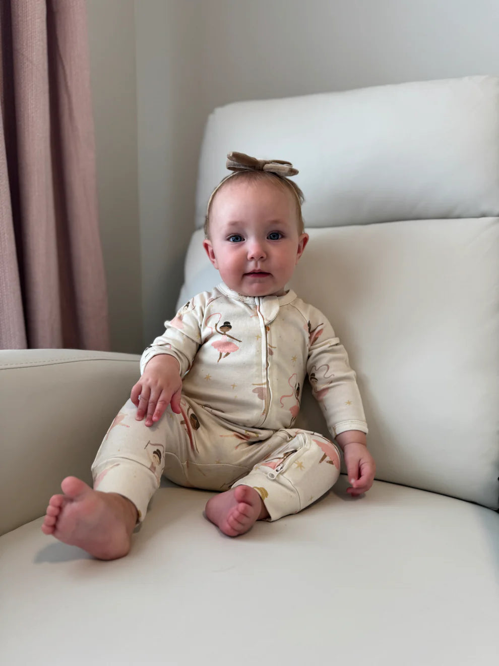 Ballerina Dreams Organic Cotton Two-Way Zipper Baby Romper