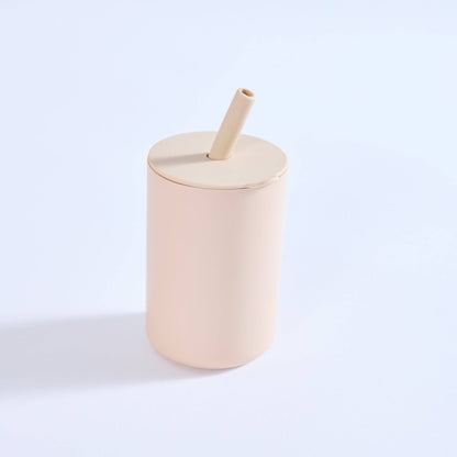Milk Addict - Milk Addict Silicone Cup And Straw Set: Dusty Rose