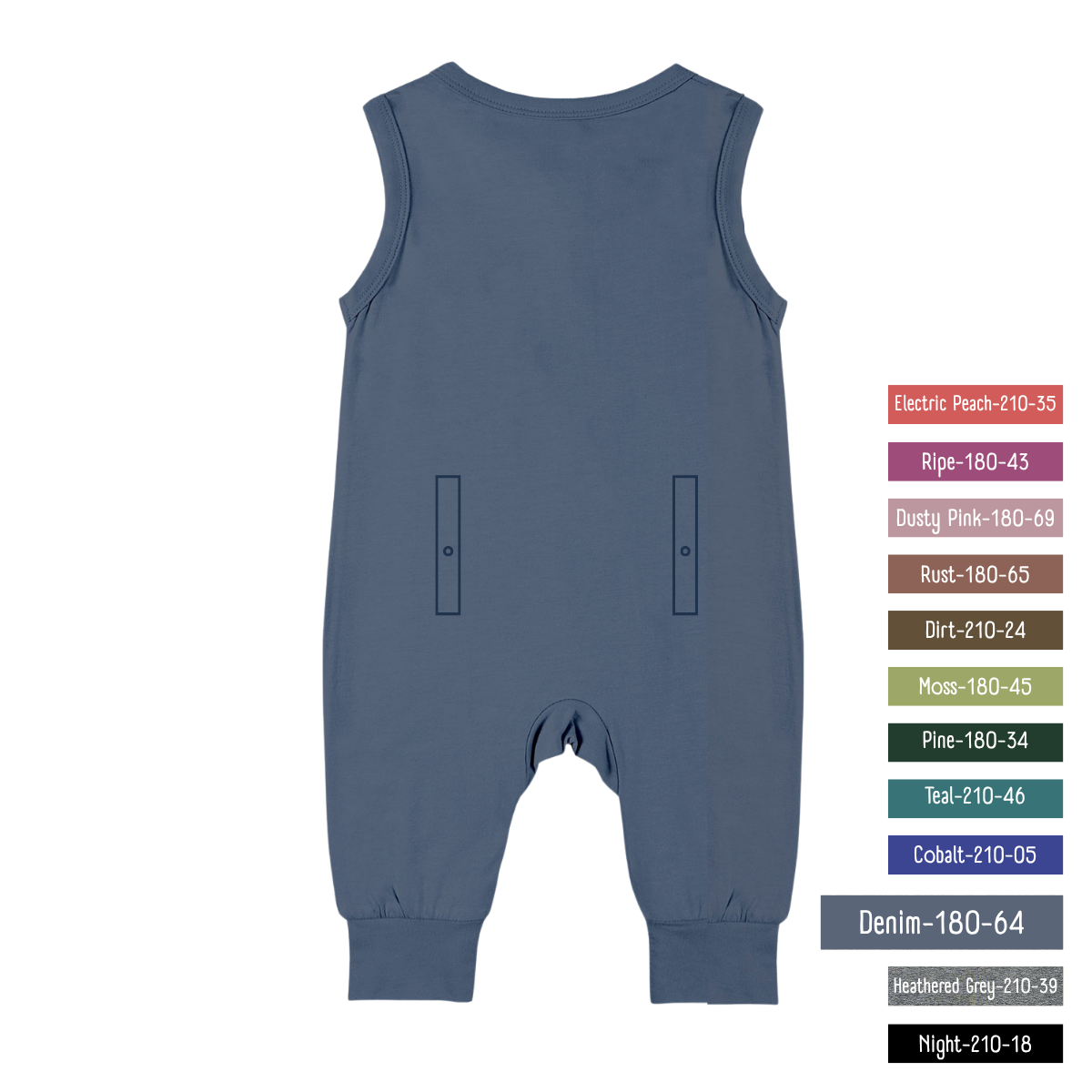 Little Locals PALS Sleep + Play Underalls - Denim