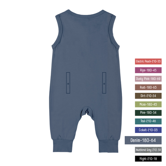 Little Locals PALS Sleep + Play Underalls - Denim