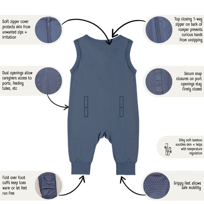 Little Locals PALS Sleep + Play Underalls - Denim