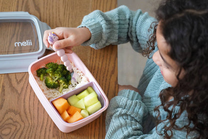 Melii - Bento Box with Removable Compartments: 800ml pink purple grey