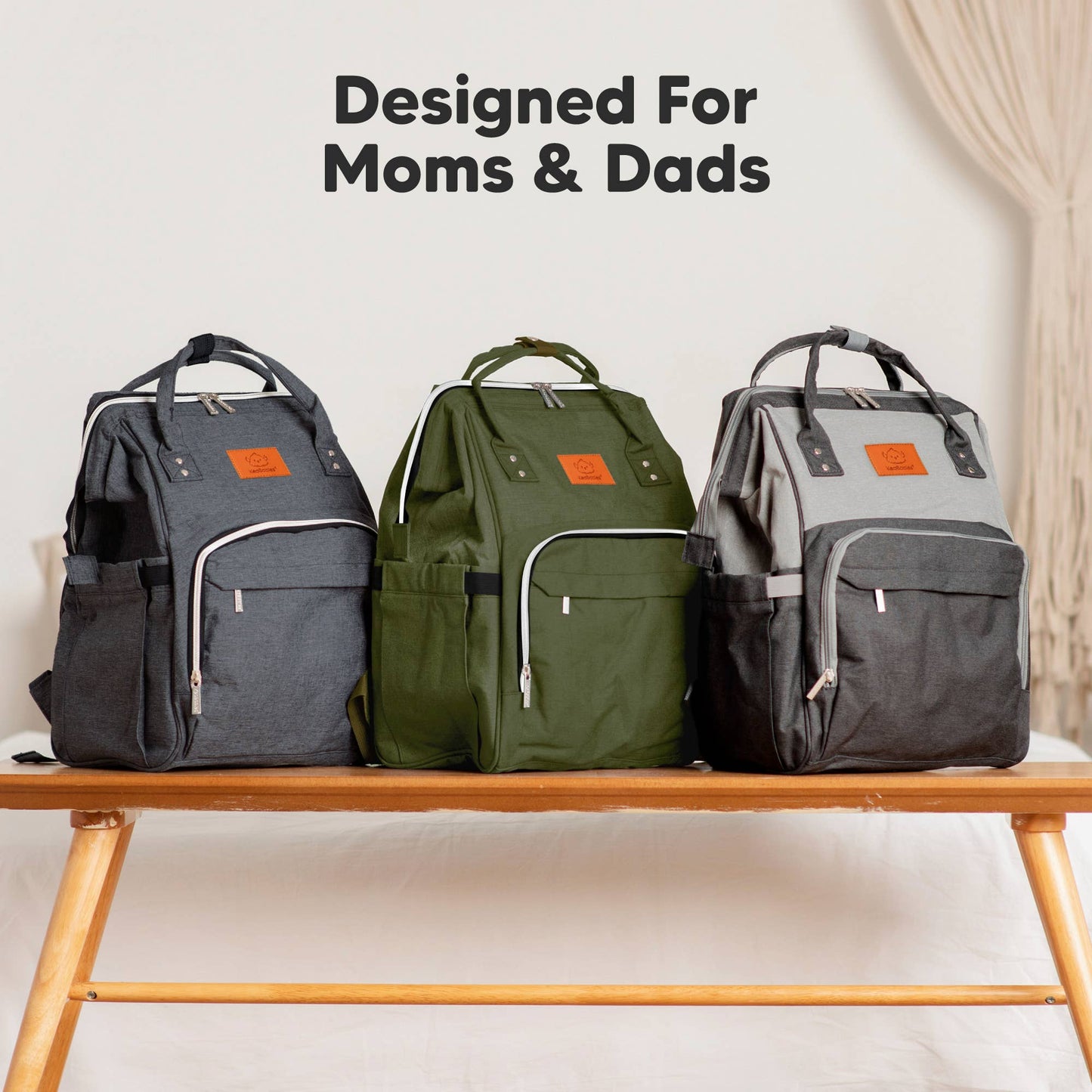KeaBabies - Original Diaper Bag Backpack, Baby Bags with Changing Pad: Coffee Brown
