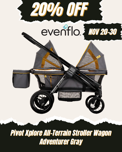 EVENFLO Pivot Xplore All-Terrain Stroller Wagon (Adventurer Gray)