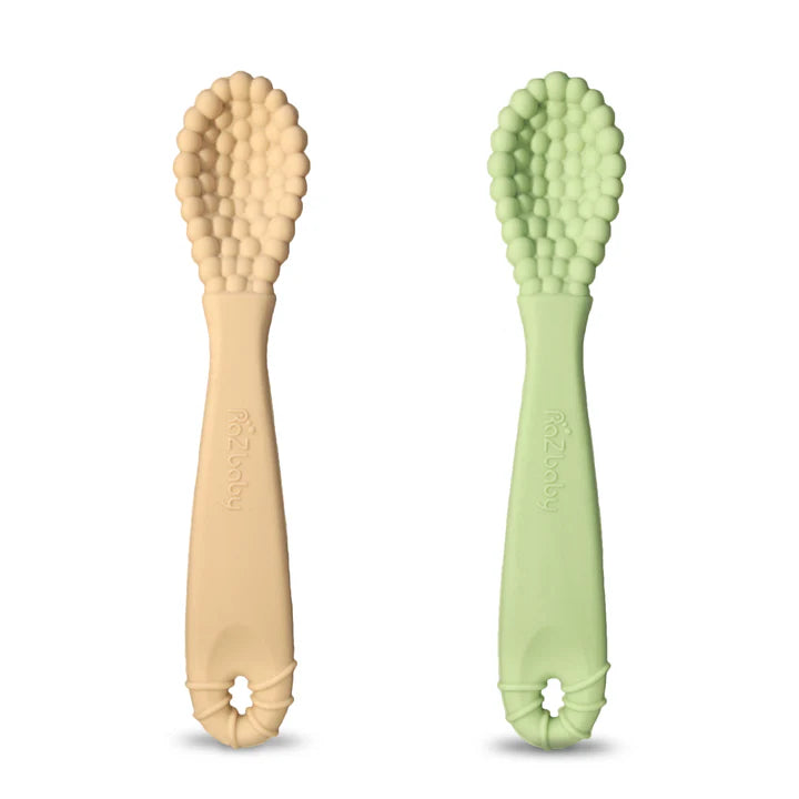 RaZberry Silicone Training Spoon - 2 pack - Blue & Green