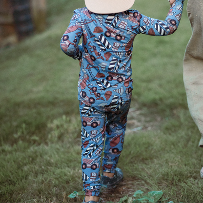 Pip + Phee - 2 Piece Bamboo Sets | LE Prints #4: Multi-check / 5T / Long Sleeves/Long Pants
