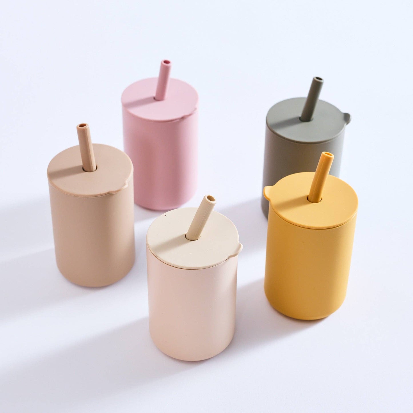 Milk Addict - Milk Addict Silicone Cup And Straw Set: Dusty Rose