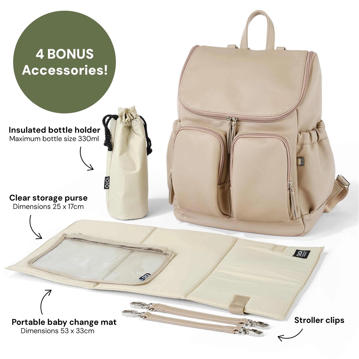 OiOi - Signature Nappy Backpack - Oat