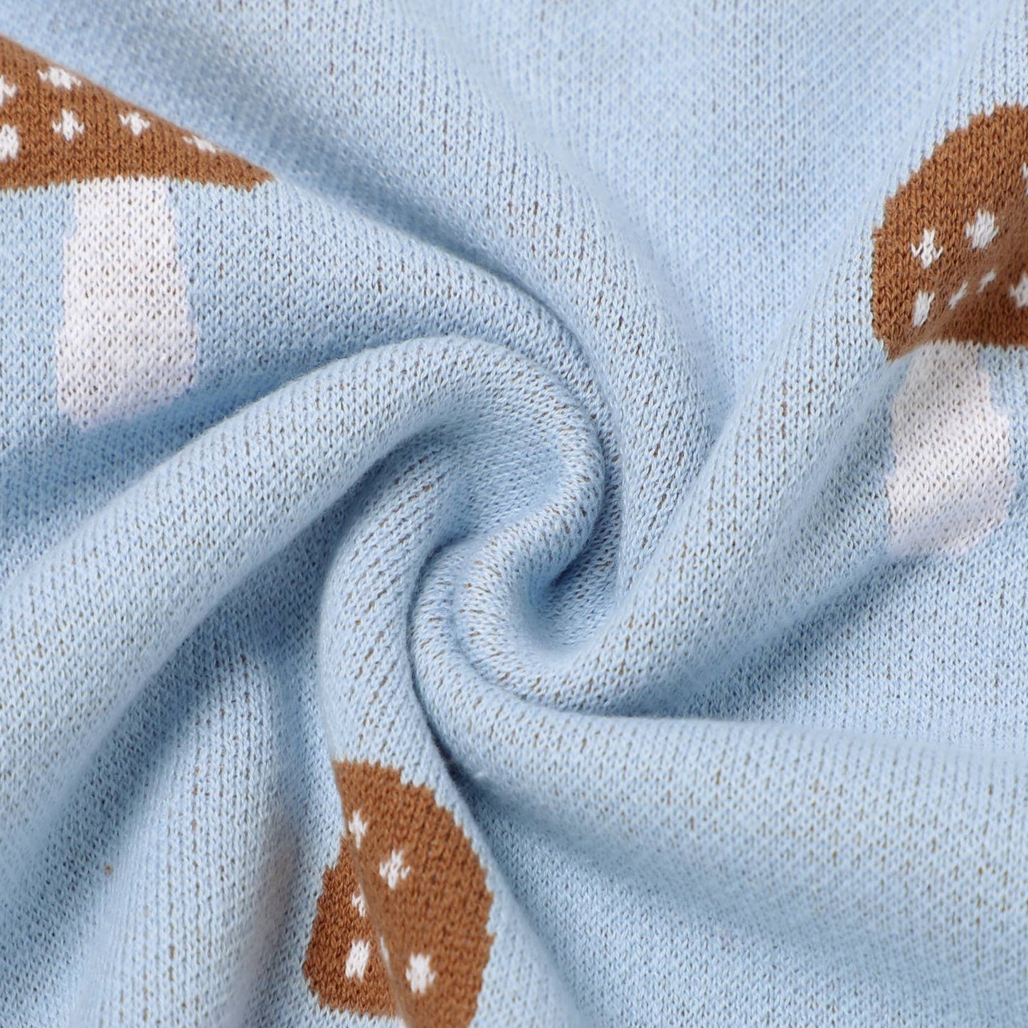 Bleu La La - 100% Luxury Cotton Swaddle Receiving Baby Blanket - Mushroom: Pink