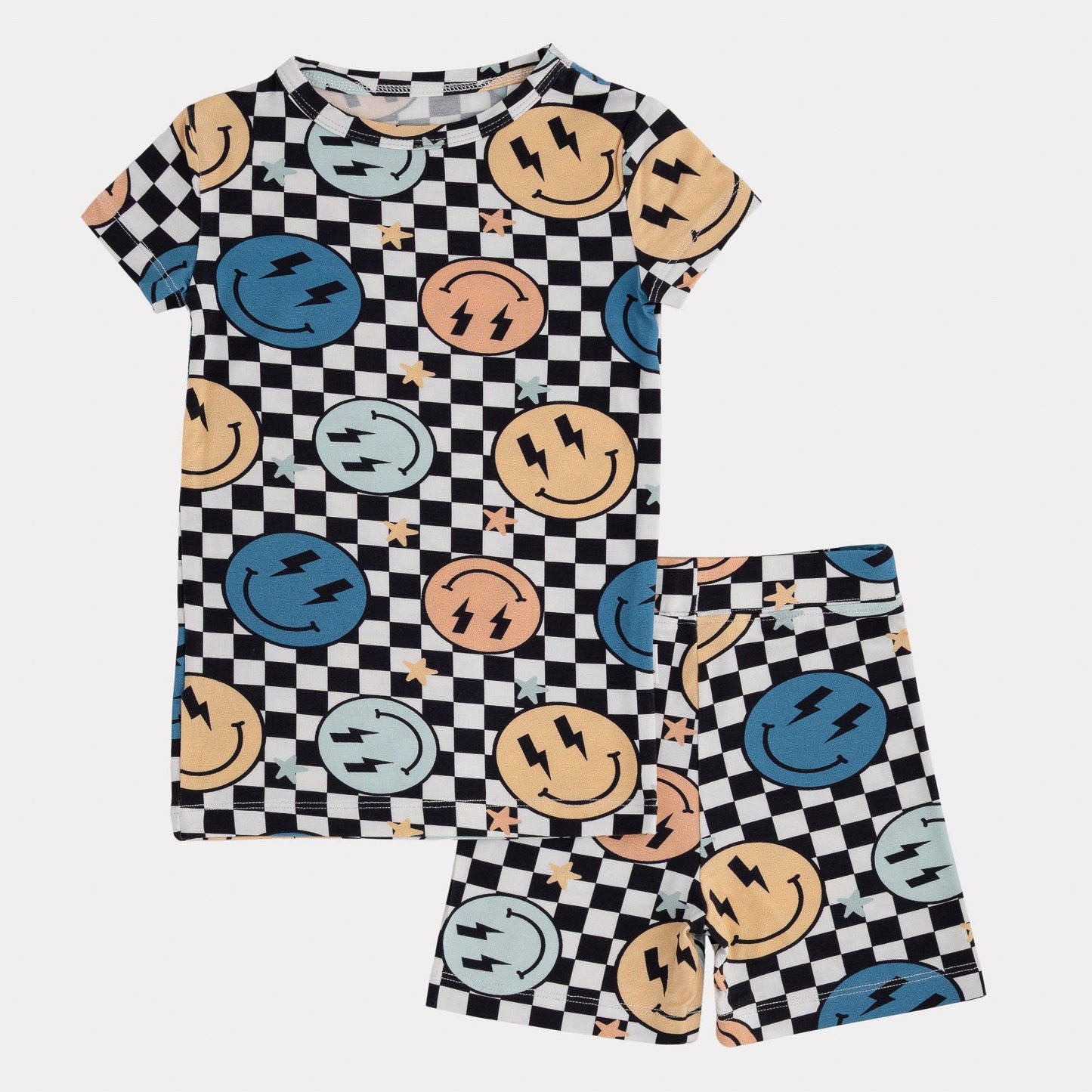 Pip + Phee - 2 Piece Bamboo Sets | LE Prints #4: Peach-smiley / 2T / Long Sleeves/Long Pants
