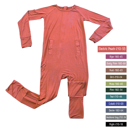 Little Locals PALS  Sleep + Play Long Sleeve Romper - Electric Peach