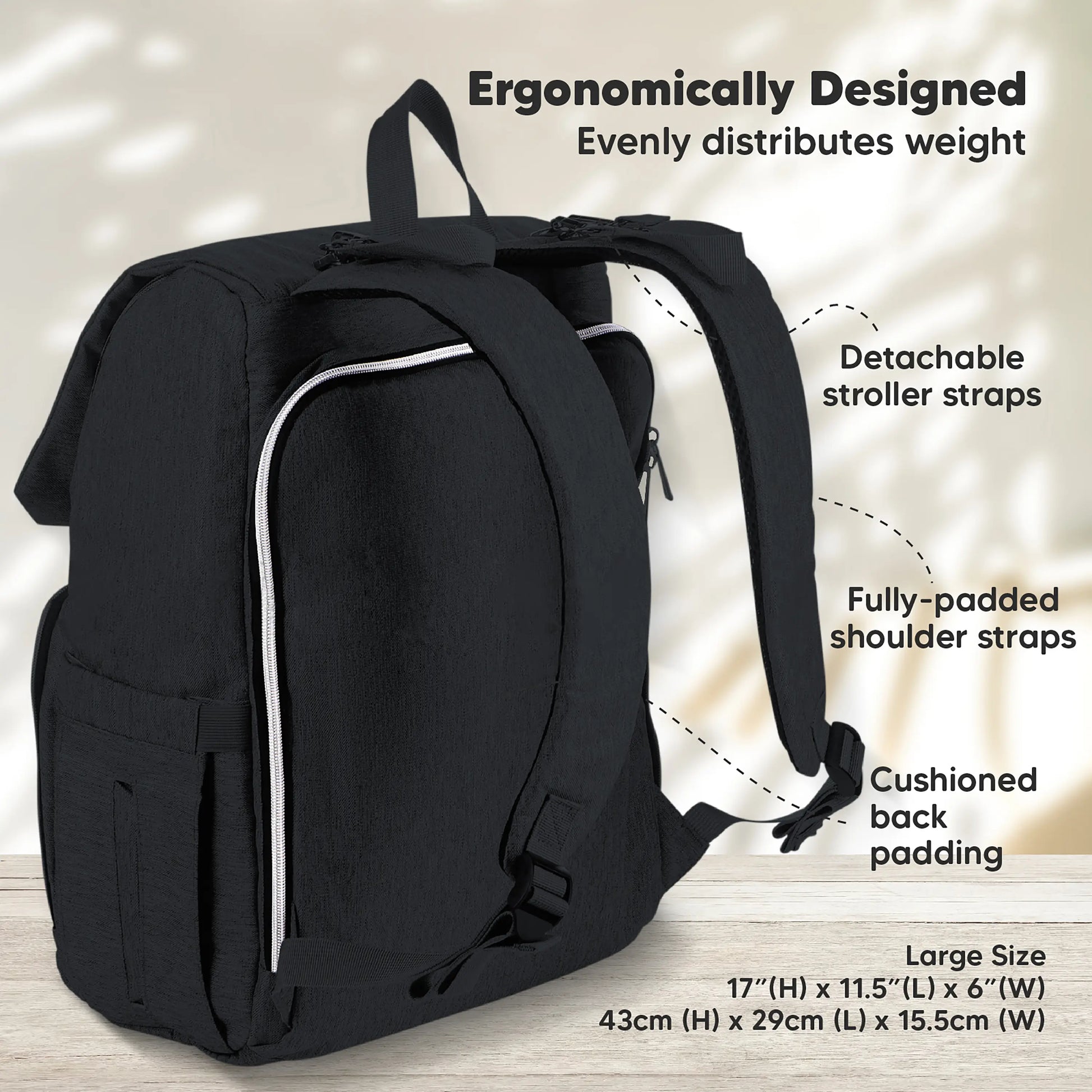 KeaBabies - KeaBabies Explorer Diaper Bag Backpack (Trendy Black) (7378800804018)