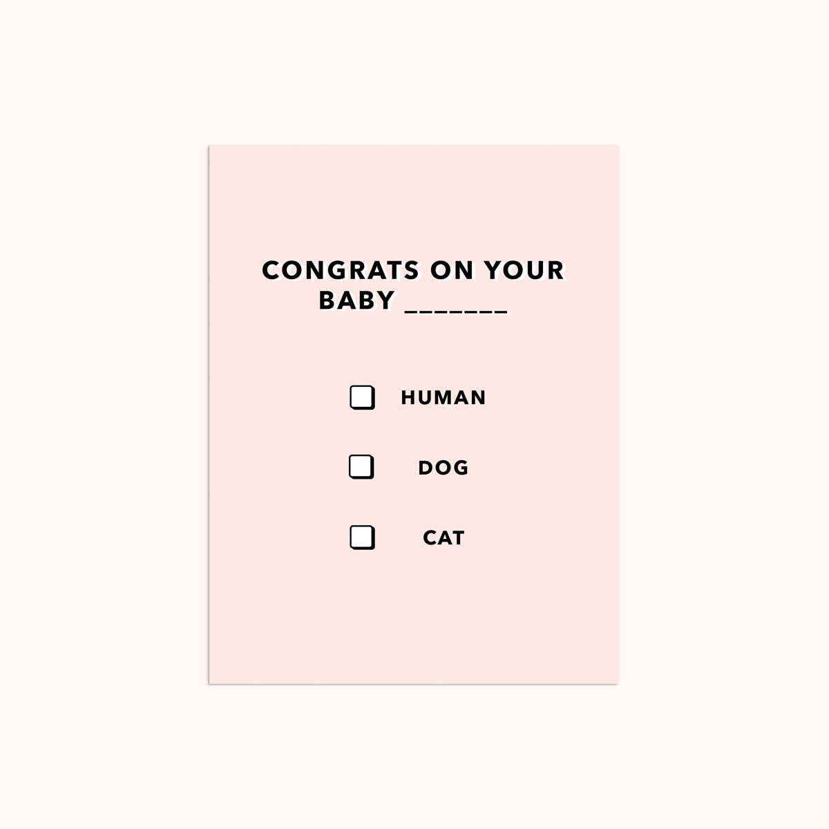 Baby Multiple Choice | Baby Card