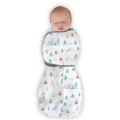 Mountains + Trees Watercolour - SwaddleDesigns - Omni Swaddle Sack Newborn 0-3 Mo: Small 0-3 Mo