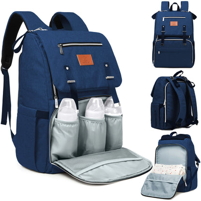 Explorer Diaper Bag Backpack, Changing Pad, Stroller Straps: Navy Blue