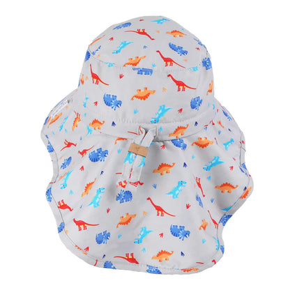 Flap Jack Kids - Sun Hat with Neck Cape - Dino