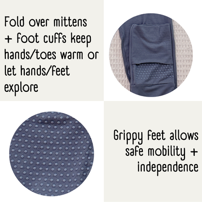 Little Locals PALS  Sleep + Play Long Sleeve Romper - Electric Peach