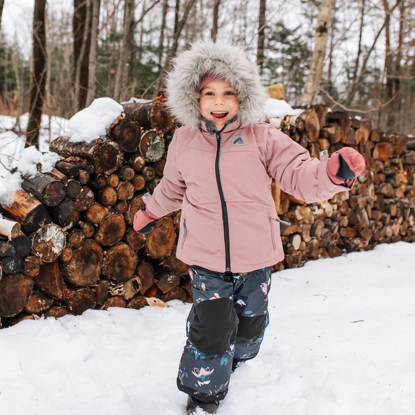 Perlimpinpin - Two Piece Kid Snowsuit - Peony