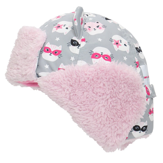 FlapJack Kids - Water Repellant Trapper Hat - Cat