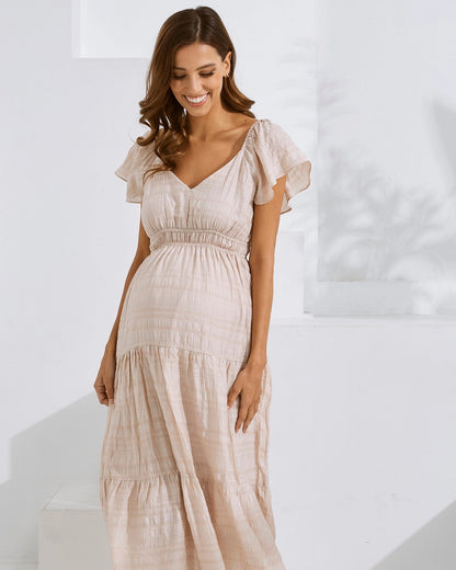 Angel Maternity - Lila Baby Shower Maternity Dress - Nude Pink