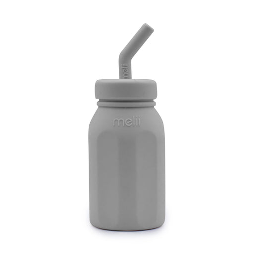 Melii - Silicone Straw Bottle - Grey