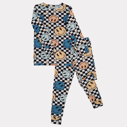 Pip + Phee - 2 Piece Bamboo Sets | LE Prints #4: Multi-check / 2T / Long Sleeves/Long Pants