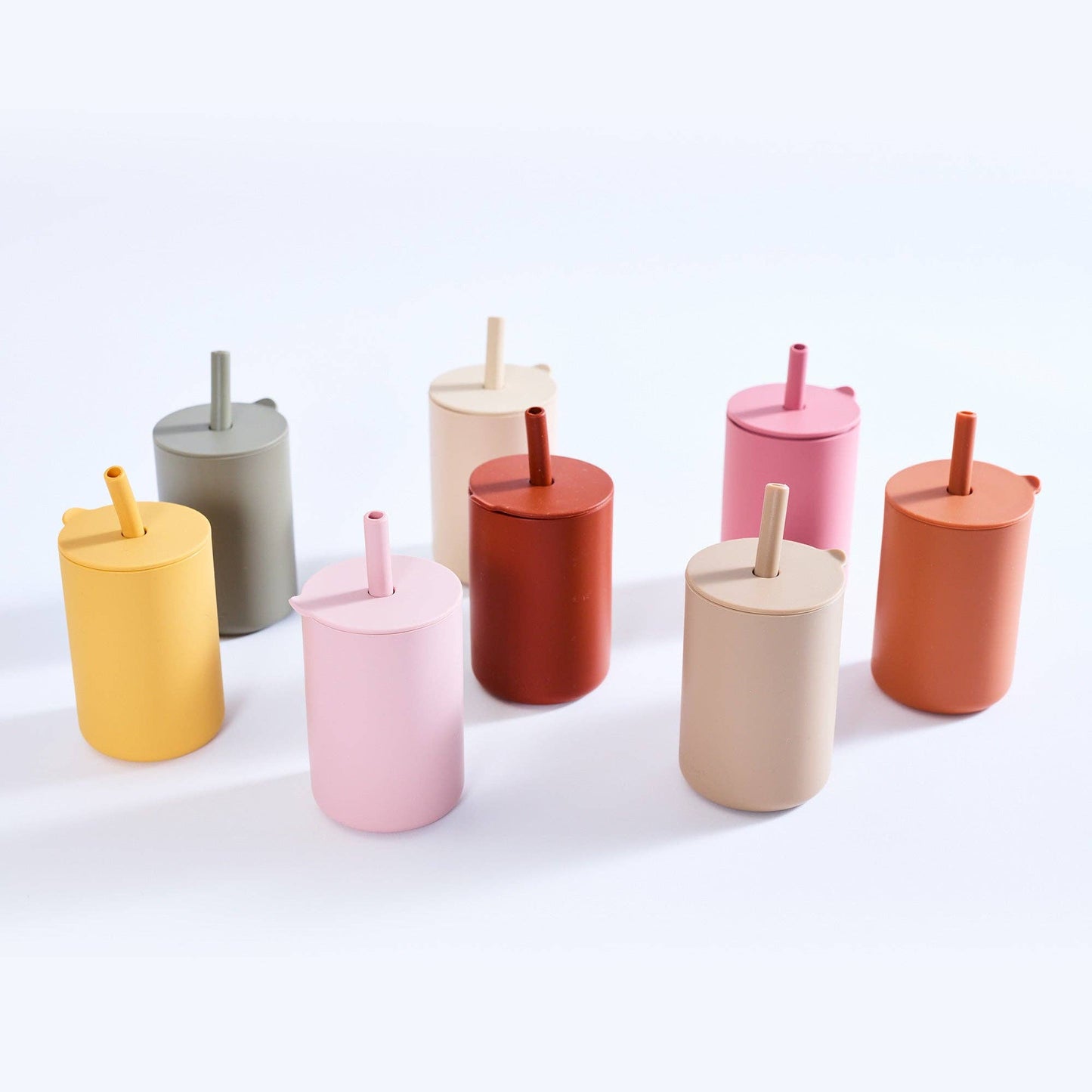 Milk Addict - Milk Addict Silicone Cup And Straw Set: Dusty Rose