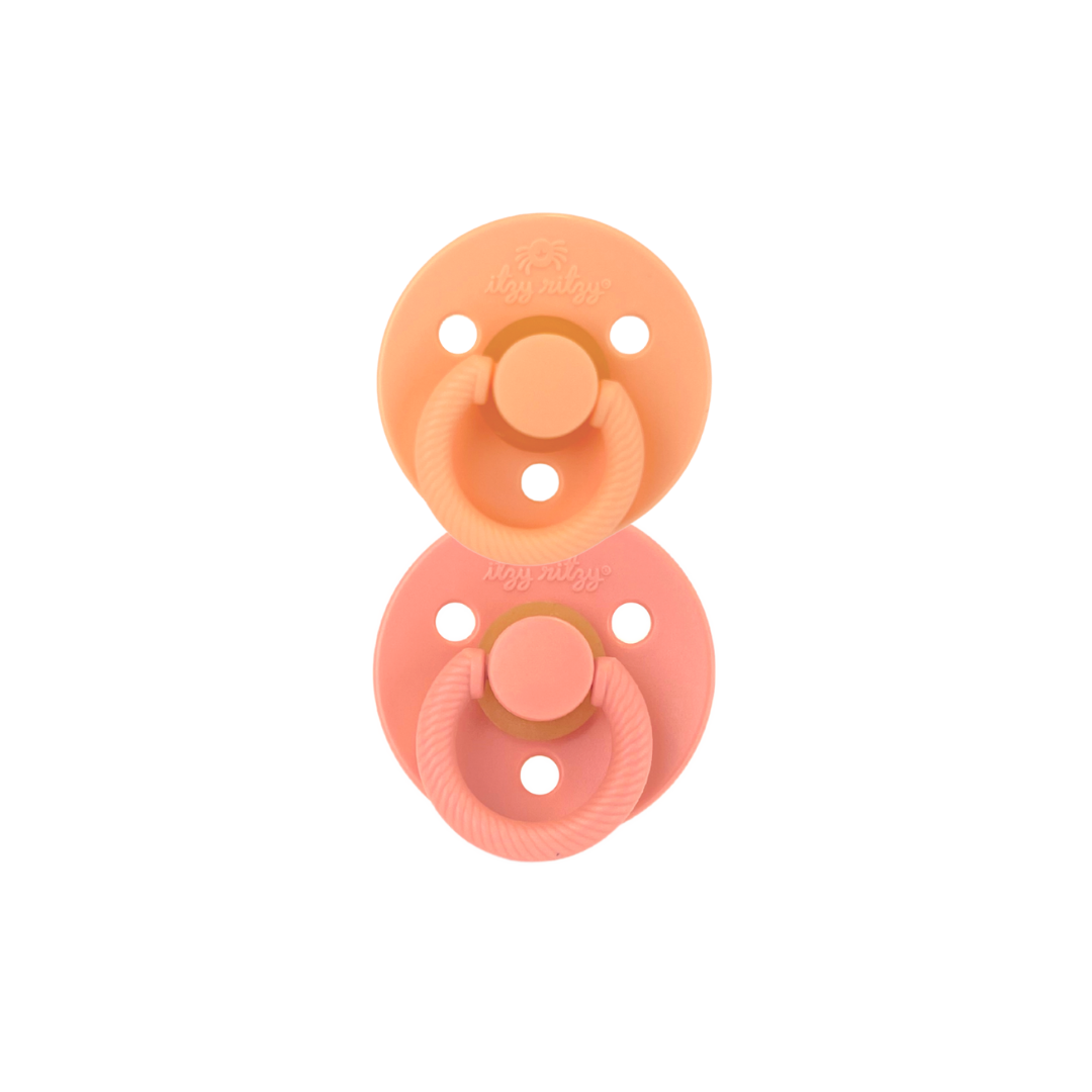 Itzy Soother™ Natural Rubber Paci Sets: Apricot + Terracotta