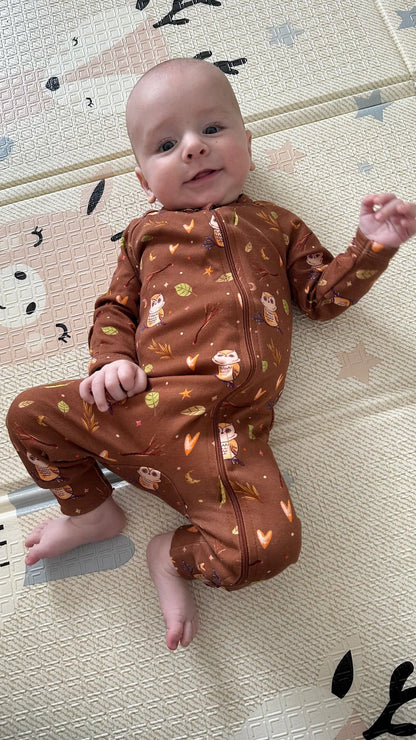 Owl Be Cozy Print Romper – 100% Organic Cotton Baby Romper