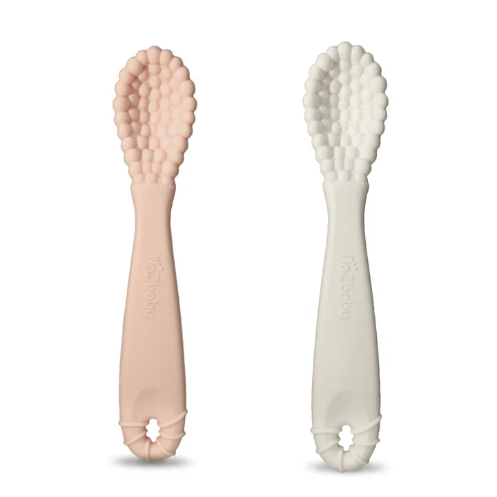 RaZberry Silicone Training Spoon - 2 pack - Pink & White