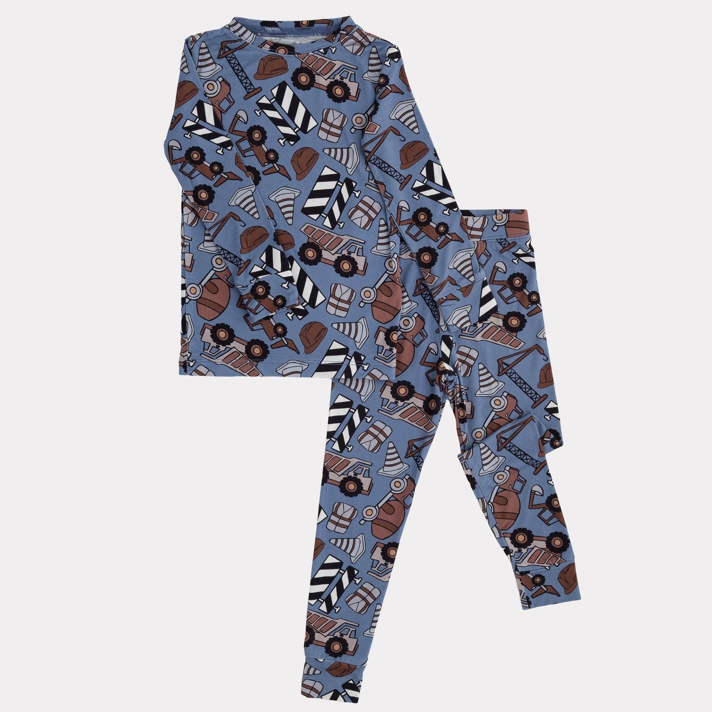 Pip + Phee - 2 Piece Bamboo Sets | LE Prints #4: Teal-smiley / 5T / Long Sleeves/Long Pants