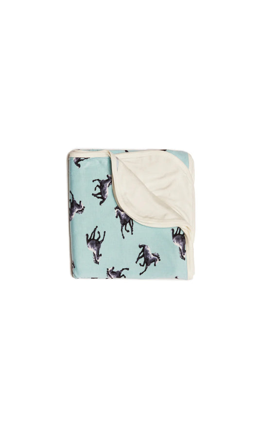 Everly Grey - Swaddle Blanket - Horses
