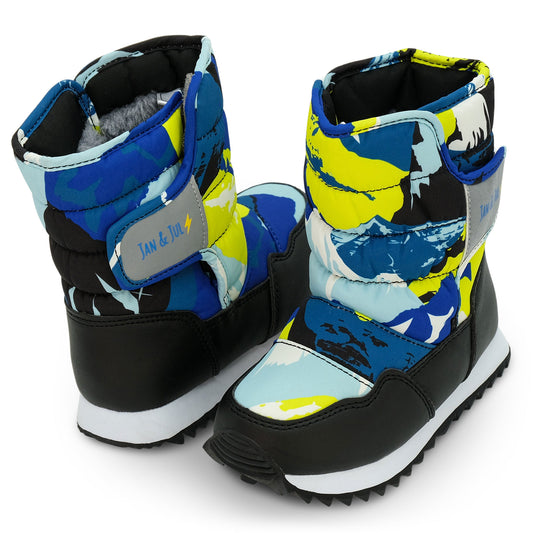 Jan + Jul Toasty-Dry Tall Puffy Winter Boots - Neon Peaks