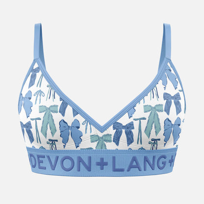 Devon Lang - Bria Bralette - Blue Bows