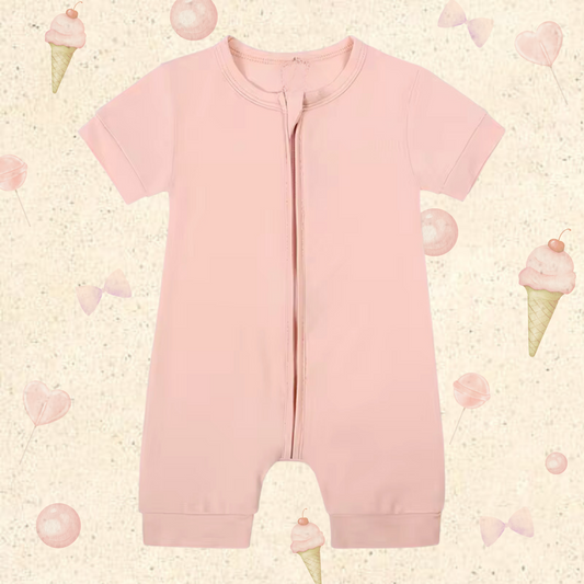 Little Locals Bamboo Shortie Romper - Bubblegum