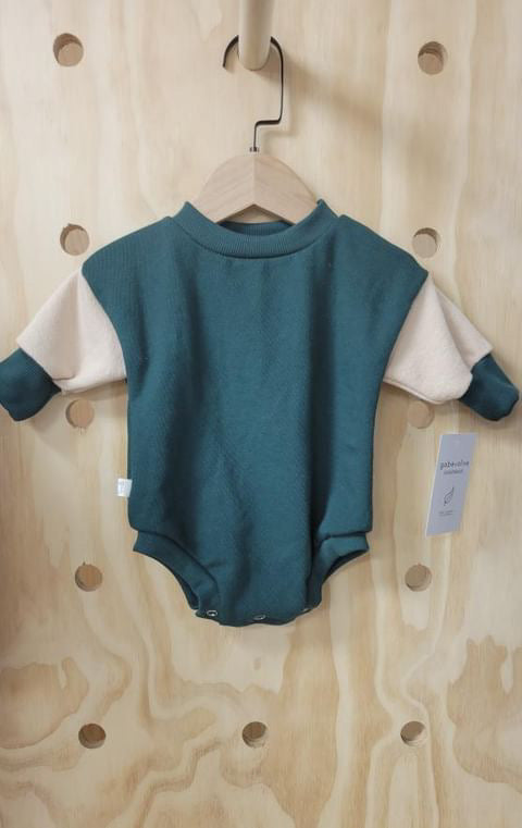 Newborn - gabe+olive - Green Oversized Sweater Romper