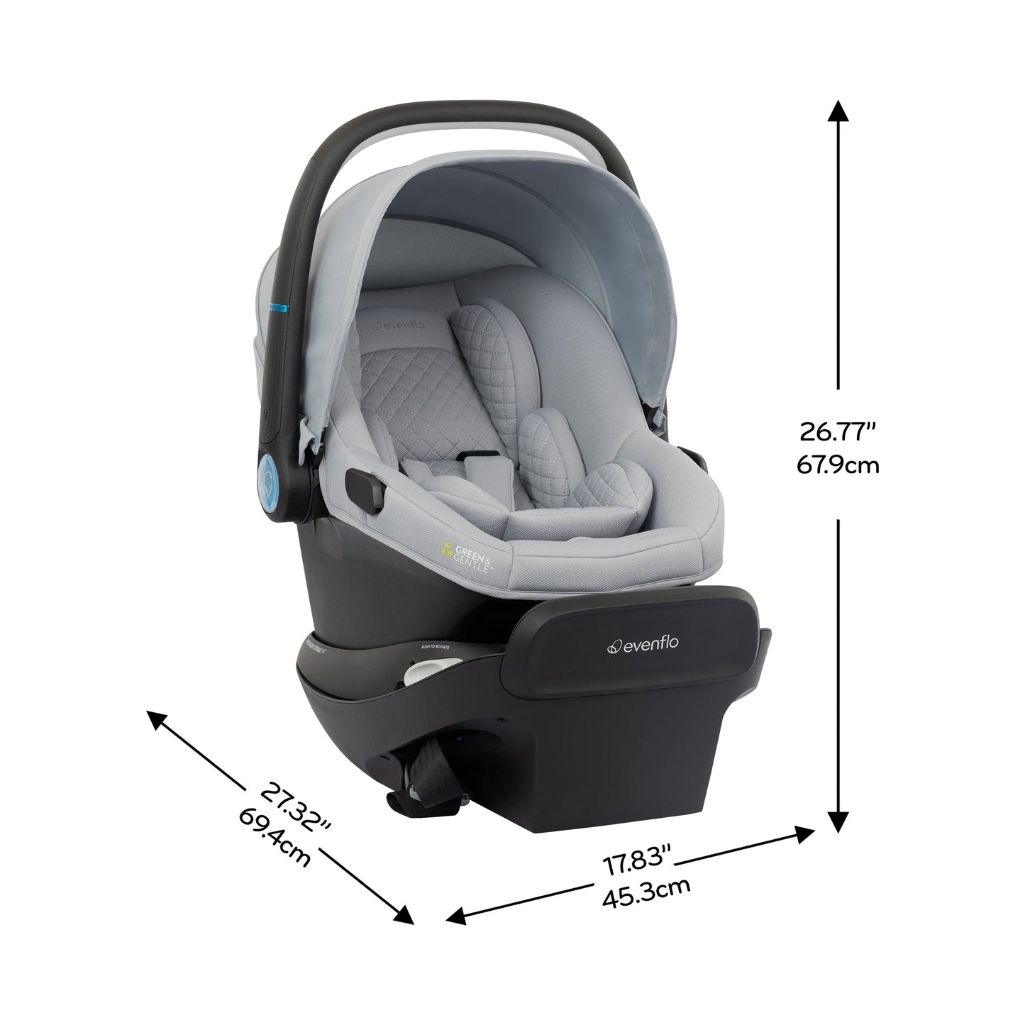 Evenflo - Evenflo Revolve180 LiteMax NXT Rotational Infant Car Seat with SensorySoothe (Quartz)
