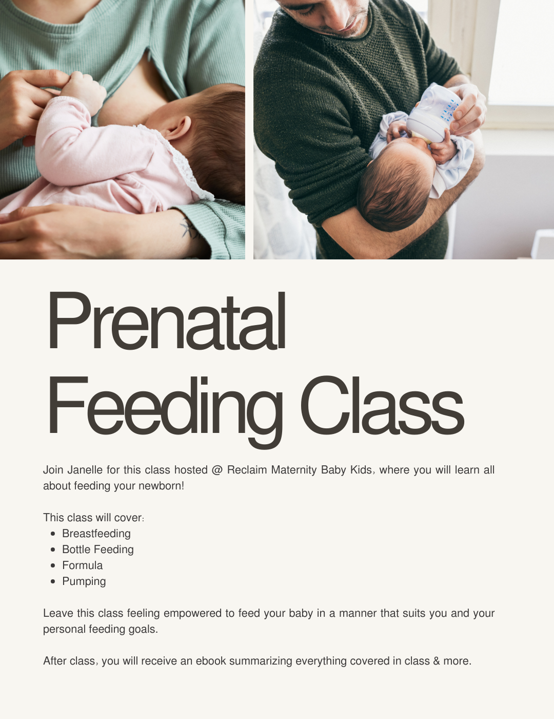 Prenatal Feeding Education Class Hosted by Janelle Turk - The Mama Coach