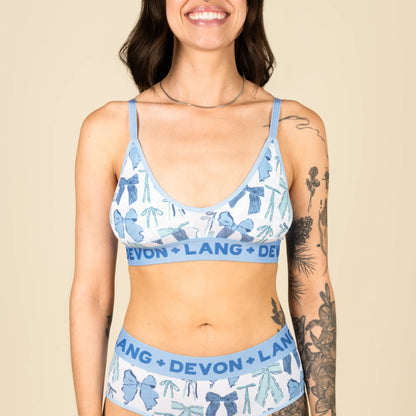 Devon Lang - Bria Bralette - Blue Bows